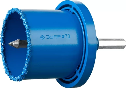 Набор кольцевых коронок ЗУБР "ПРОФЕССИОНАЛ" c карбид-вольфрамовым нанесением, 6 предм. в кейсе: коронки O 33, 53, 67, 73 мм, основание, сверло 33350-H6_z01 купить в Когалыме