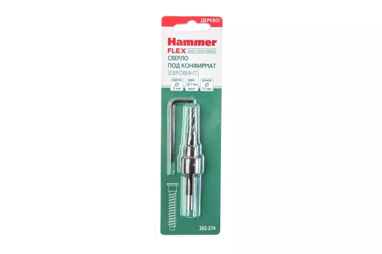 Сверло по дереву HAMMER Ф5х70мм (202-274 DR WD DBL FLUTE) купить в Когалыме