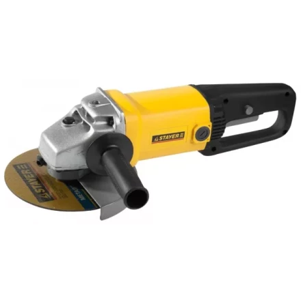 Машина STAYER углошлифовальная, дополнительная рукоятка, ключ, 180мм, 6000об/мин, 1800Вт SAG-180-1800 купить в Когалыме