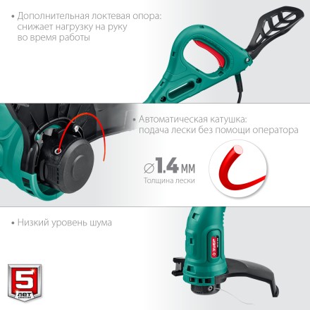 ЗУБР 300 Вт, ш/с 25 см, сетевой триммер (ТСН-25-300) купить в Когалыме