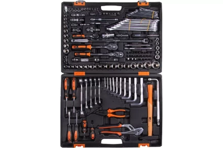 Набор инструментов, 1/2", 1/4", CrV, в кейсе 142 предм Вихрь 73/6/7/13 купить в Когалыме