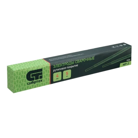 Электроды MP-3, диам. 4 мм, 5 кг., рутиловое покрытие Сибртех 97534 купить в Когалыме