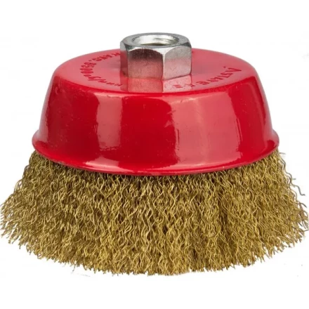 STAYER "PROFESSIONAL". Щетка чашечная для УШМ, витая стальная латунированная проволока 0,3мм, 75ммхМ14 35125-075_z01 купить в Когалыме