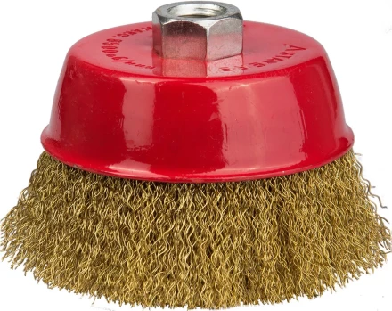 STAYER "PROFESSIONAL". Щетка чашечная для УШМ, витая стальная латунированная проволока 0,3мм, 75ммхМ14 35125-075_z01 купить в Когалыме