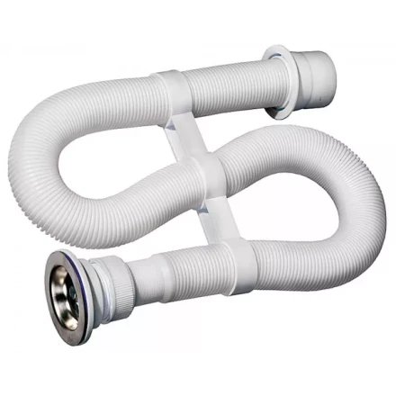 Сифон ЗУБР "МАСТЕР" гофрированный для моек и раковин, выпуск - нержавеющая чашка, 0,9м 51883-09 купить в Когалыме