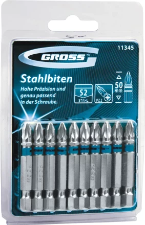 Набор бит РН2х70, сталь S2, 10шт GROSS 11378 купить в Когалыме
