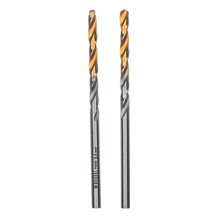 Сверло спиральное по металлу 3,5 x 70 мм, Р6М5, Golden Tip , 2шт. Denzel 718227 купить в Когалыме