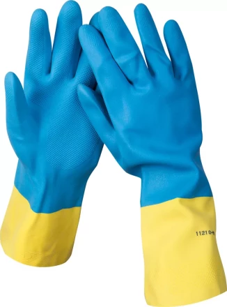 Перчатки STAYER латексные с неопреновым покрытием, экстрастойкие, с х/б напылением, размер S 11210-S купить в Когалыме