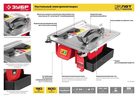 Электроплиткорез ЭП-180-600Н серия МАСТЕР купить в Когалыме