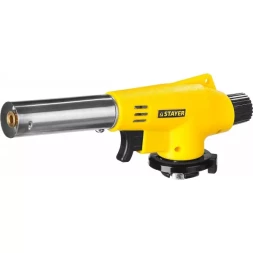 Газовая горелка "MaxTerm" на баллон, STAYER "MASTER" 55584, с пьезоподжигом, регулировка пламени, цанговое соединение, 1300С 55584