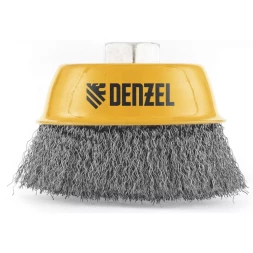Щетка для УШМ 75 мм Чашка витая нержавеющая проволока 0.3 мм М14 Denzel 746043