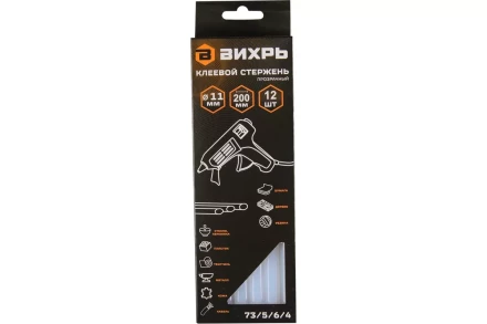 Клеевой стержень Вихрь 11x200 мм, 12 шт 73/5/6/4 купить в Когалыме