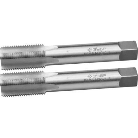 Метчики ЗУБР "ЭКСПЕРТ" машинно-ручные, комплектные для нарезания метрической резьбы, М20 x 1,5, 2шт 4-28007-20-1.5-H2 купить в Когалыме