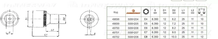 Торцевая головка 1/4"DR внешний TORX Е-5 S06H205 Jonnesway 49699 купить в Когалыме