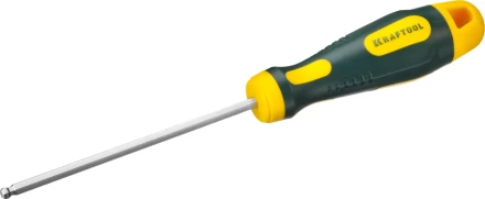 Отвертка KRAFTOOL, Cr-Mo-V сталь, двухкомпонентная противоскользящая рукоятка, HEX, №4x100мм 250075-4-100 купить в Когалыме