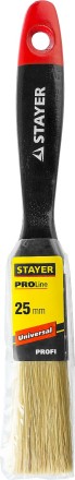 Кисть плоская STAYER &quot;UNIVERSAL-PROFI&quot;, светлая натуральная щетина, деревянная ручка, 25мм 0104-025 купить в Когалыме