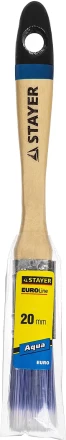 Кисть плоская STAYER "EURO", "AQUA" для воднодисперсионных и акриловых ЛКМ, искусств щетина, деревян ручка, 3/4"/20мм 01062-020 купить в Когалыме