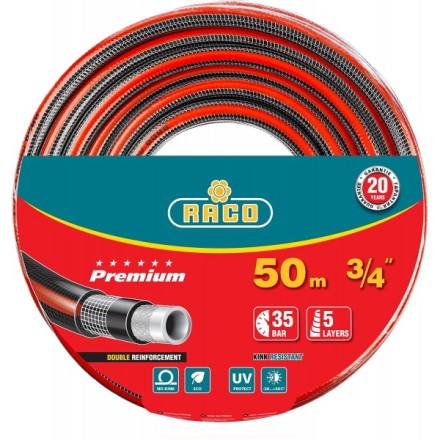 Шланг RACO &quot;PREMIUM&quot; поливочный, 40атм., армированный, 3-х слойный, 3/4&quot;х50м 40300-3/4-50 купить в Когалыме