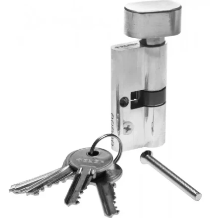 Механизм ЗУБР "МАСТЕР" цилиндровый, тип "ключ-защелка", цвет хром, 5-PIN, 60мм 52103-60-2 купить в Когалыме