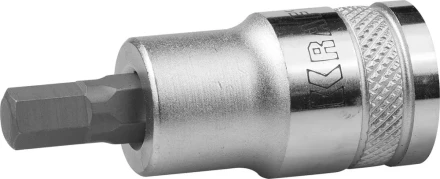 Торцовая бита-головка KRAFTOOL "INDUSTRIE QUALITAT", материал S2, HEX, сатинированная, 1/2", H7 27908-07_z01 купить в Когалыме