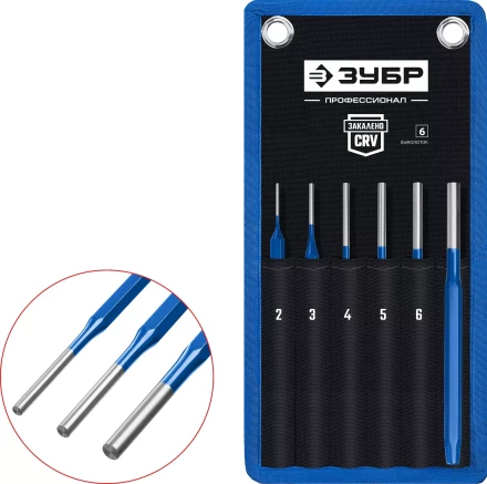 ЗУБР 6 предметов, набор шестигранных выколоток в чехле, Профессионал (21070-H6) купить в Когалыме