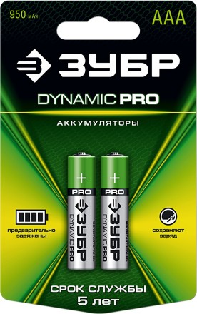 Аккумулятор ЗУБР никель-металлгидридный, тип ААА, 1100мАч, 4шт на карточке 59271-4C купить в Когалыме
