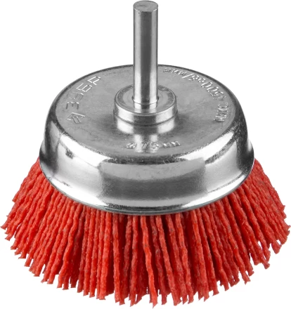 ЗУБР "ПРОФЕССИОНАЛ". Щетка чашечная для дрели, нейлоновая проволока с абразивным покрытием, 75мм 35165-075_z02 купить в Когалыме