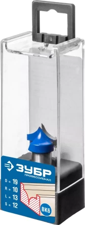 ЗУБР 19 x 13 мм, радиус 10 мм, фреза пазовая фасонная №4, Профессионал (28743-19-13) купить в Когалыме