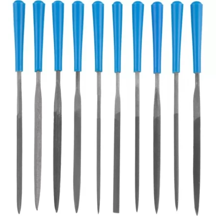 Набор ЗУБР "ЭКСПЕРТ": Надфили, пластмассовая ручка, насечка 2 = Бархатная, с чехлом, 100мм, 10шт 16023-2-H10 купить в Когалыме