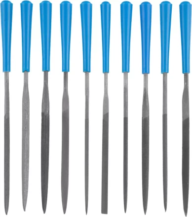 Набор ЗУБР "ЭКСПЕРТ": Надфили, пластмассовая ручка, насечка 2 = Бархатная, с чехлом, 100мм, 10шт 16023-2-H10 купить в Когалыме