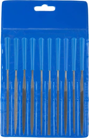 Набор ЗУБР "ЭКСПЕРТ": Надфили, пластмассовая ручка, насечка 2 = Бархатная, с чехлом, 100мм, 10шт 16023-2-H10 купить в Когалыме