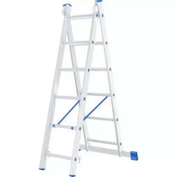 Лестница алюминиевая 2х6 ступеней двухсекционная СИБРТЕХ 97906