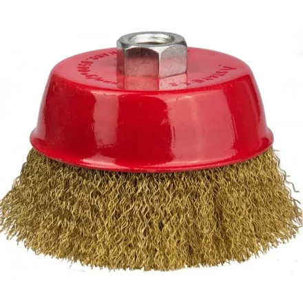 STAYER "PROFESSIONAL". Щетка чашечная для УШМ, витая стальная латунированная проволока 0,3мм, 60ммхМ14 35125-060_z01 купить в Когалыме