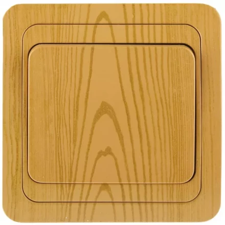 Выключатель СВЕТОЗАР "ГАММА" одноклавишный, цвет ольха, 10A/~250B SV-54130-A купить в Когалыме