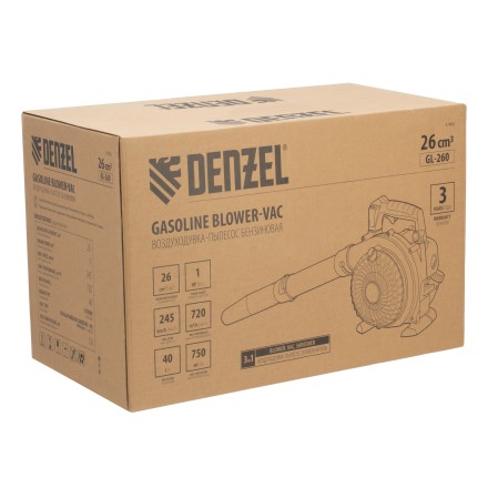 Воздуходувка-пылесос бензиновая Denzel GL-260 57902, 26 см3, 1 л.с. купить в Когалыме