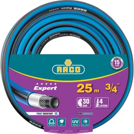Шланг RACO EXPERT поливочный, 30атм., армированный, 4-х слойный, 3/4"x25м 40302-3/4-25_z01 купить в Когалыме