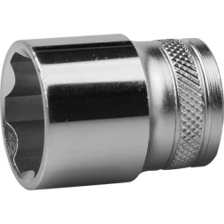 Торцовая головка KRAFTOOL "INDUSTRIE QUALITAT", Cr-V, FLANK, хромосатинированная, 1/2", 23 мм 27805-23_z01