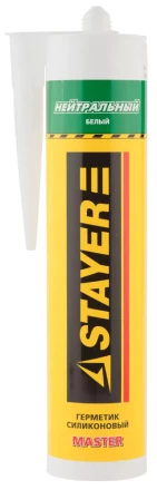 Герметик STAYER "MASTER" нейтральный силиконовый, белый, 260мл 41217-0_z01 купить в Когалыме