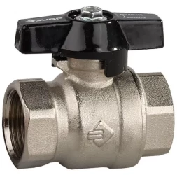 Кран шаровой ЗУБР полнопроходной "мама-мама", бабочка, хромиров латунь, 1/2" 4-51323-C-1/2