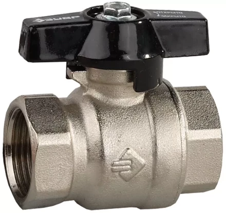 Кран шаровой ЗУБР полнопроходной "мама-мама", бабочка, хромиров латунь, 1/2" 4-51323-C-1/2 купить в Когалыме