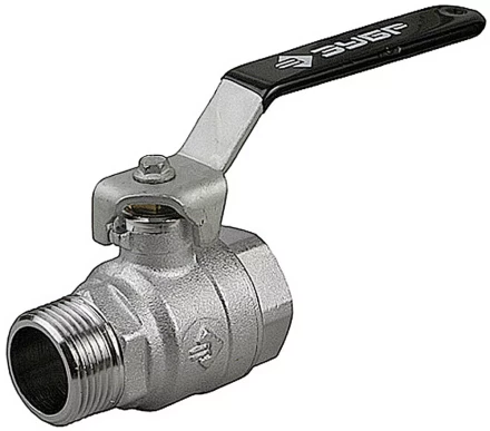 Кран шаровой ЗУБР полнопроходной "мама-папа", ручка, хромиров латунь, 1/2" 4-51321-C-1/2 купить в Когалыме