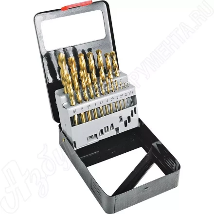 Набор сверл по мет 1,0-10,0мм 19шт желтые, мет. коробка Кратон 1 05 01 014 купить в Когалыме