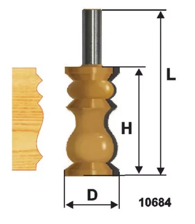 Фреза по дереву кромочная фигурная 32х57 №1 твердосплав ц/хв 12 ЭНКОР 10684 купить в Когалыме