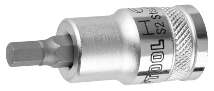 Торцовая бита-головка KRAFTOOL "INDUSTRIE QUALITAT", материал S2, HEX, сатинированная, 1/2", H6 27908-06_z01 купить в Когалыме