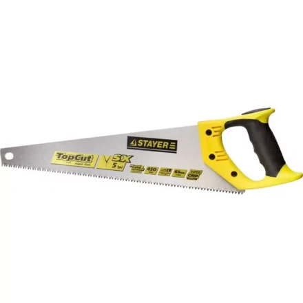 Ножовки по дереву (пила) STAYER TopCut 450 мм, 5 TPI, прямой крупный зуб 5 TPI: быстрый рез поперек волокон, для крупных и средних заготовок 1506-45_z01 купить в Когалыме