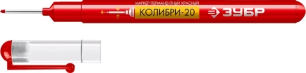 ЗУБР Колибри-20 красный, наконечник L 20 мм,  2 мм, перманентный маркер для отверстийл (06328-3) купить в Когалыме