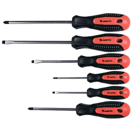 Набор профессиональных отверток Fusion CrV 3-компонентная рукоятка antislip 6 штук MTX 133519 купить в Когалыме