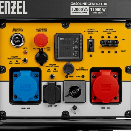Генератор бензиновый Denzel PS-120EAD-3, 12 кВт,230/400 В, 40л, разъём ATS,перекл.режима,эл.старт купить в Когалыме