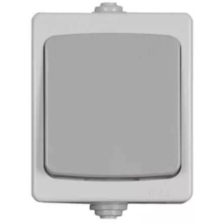 Выключатель СВЕТОЗАР "АВРОРА" одноклавишный, IP44, цвет серо-белый, 10А/~250В SV-54332-W купить в Когалыме