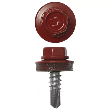 Саморезы ЗУБР "ПРОФЕССИОНАЛ" окраш., RAL 3003 рубин.-красн., для крепл. кров. матер. к металл. констр. , 5.5x25мм, 1800шт 4-300310-55-025-3003 купить в Когалыме